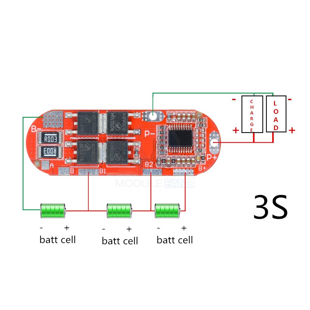 3S BMS 25A 12.6V 4S 16.8V 5S 21V 18650 Li-ion Lithium Battery Protection Board Circuit Charging Module PCM Polymer Lipo Cell PCB