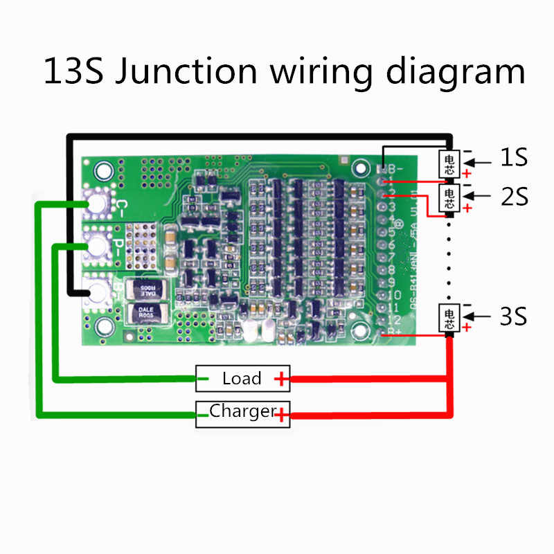 24V 36V 48V 25A 35A 50A 80A 150A Polymer Lithium/Ternary Lithium/ Iron Phosphate/LiFePo4 Battery Protection Board QS-B413ANL-25A